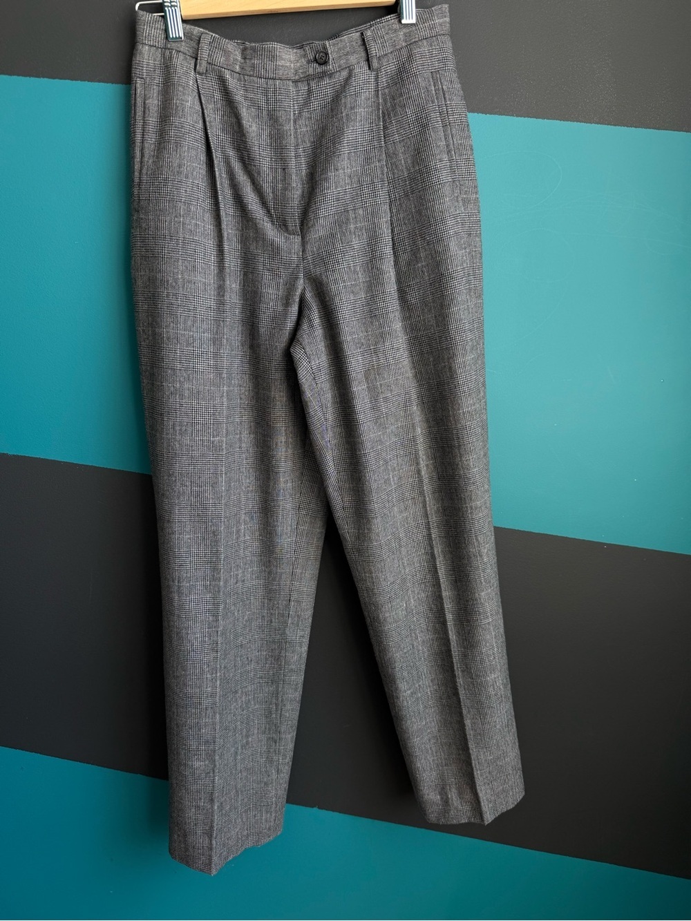 Evan Picone Gray Pleated High-Waist Tailored Trousers Wool blend size 8 Preppy - Picture 2 of 12